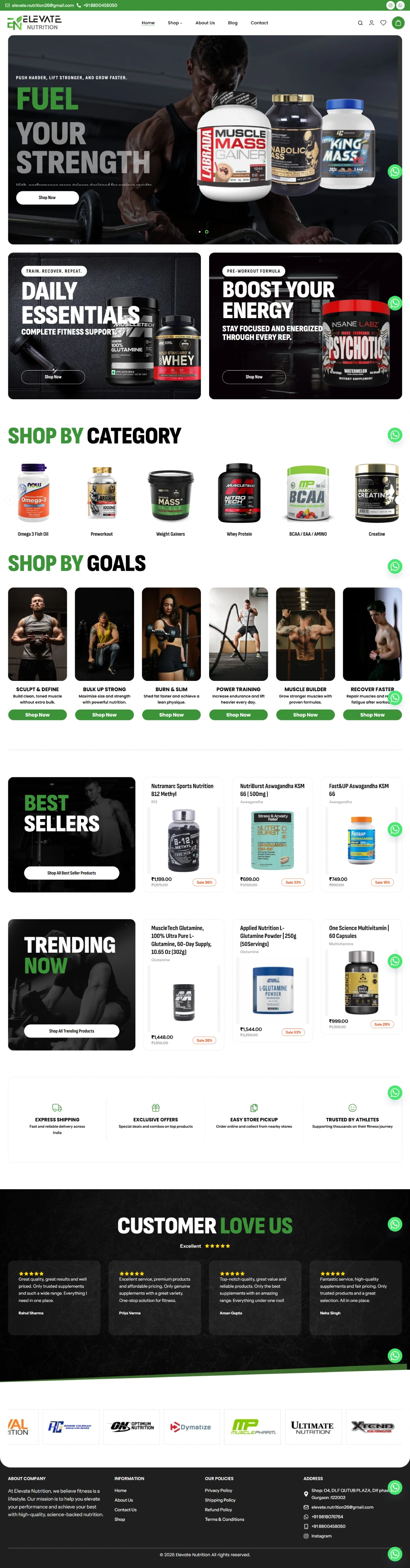 Supplements Website Design